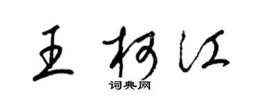 梁錦英王柯江草書個性簽名怎么寫