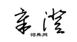 朱錫榮章澄草書個性簽名怎么寫