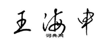 梁錦英王海申草書個性簽名怎么寫