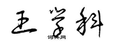 曾慶福王學科草書個性簽名怎么寫