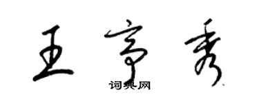 梁錦英王亭秀草書個性簽名怎么寫
