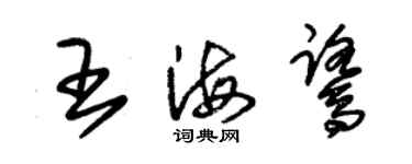 朱錫榮王海鷺草書個性簽名怎么寫