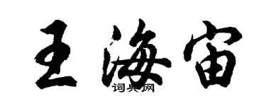 胡問遂王海宙行書個性簽名怎么寫