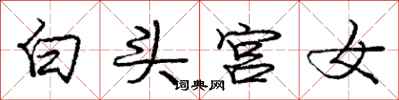 龐中華白頭宮女行書怎么寫