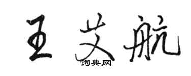 駱恆光王艾航行書個性簽名怎么寫