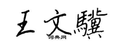 王正良王文驥行書個性簽名怎么寫