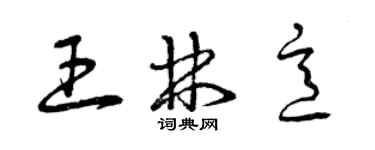 曾慶福王林意草書個性簽名怎么寫