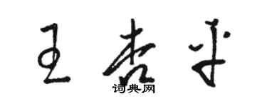 駱恆光王杏平草書個性簽名怎么寫