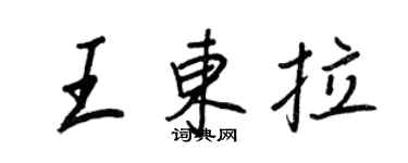 王正良王東拉行書個性簽名怎么寫