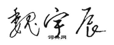 駱恆光魏宇辰草書個性簽名怎么寫