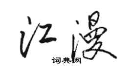 駱恆光江漫行書個性簽名怎么寫