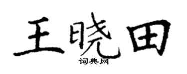 丁謙王曉田楷書個性簽名怎么寫