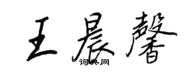 王正良王晨馨行書個性簽名怎么寫
