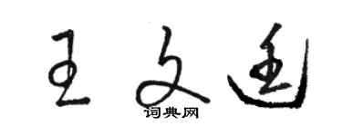 駱恆光王文廷草書個性簽名怎么寫