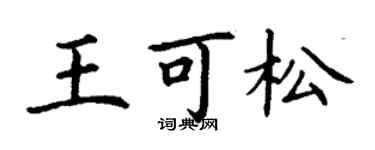 丁謙王可松楷書個性簽名怎么寫