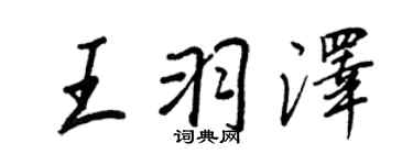 王正良王羽澤行書個性簽名怎么寫