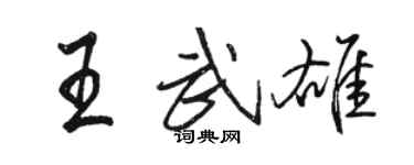 駱恆光王武雄行書個性簽名怎么寫