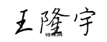 王正良王隆宇行書個性簽名怎么寫