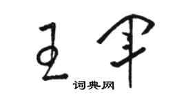 駱恆光王軍草書個性簽名怎么寫