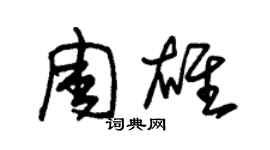 朱錫榮周雄草書個性簽名怎么寫