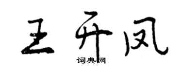 曾慶福王開鳳行書個性簽名怎么寫