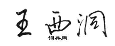 駱恆光王西洞行書個性簽名怎么寫