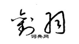 梁錦英劉羽草書個性簽名怎么寫