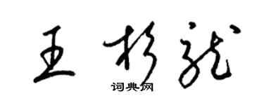 梁錦英王杉龍草書個性簽名怎么寫