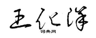 曾慶福王化洋草書個性簽名怎么寫