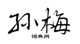 曾慶福孫梅行書個性簽名怎么寫