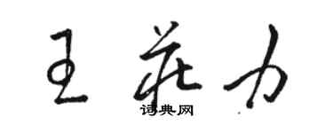 駱恆光王莊力草書個性簽名怎么寫