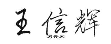 駱恆光王信輝行書個性簽名怎么寫