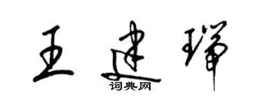 梁錦英王建瑞草書個性簽名怎么寫