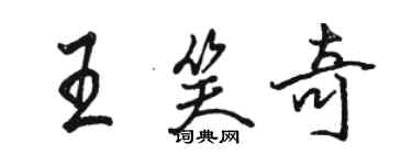 駱恆光王笑奇行書個性簽名怎么寫