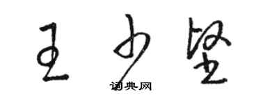 駱恆光王少堅草書個性簽名怎么寫