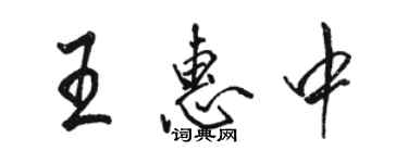 駱恆光王惠中行書個性簽名怎么寫