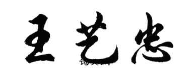 胡問遂王藝忠行書個性簽名怎么寫