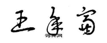 曾慶福王年富草書個性簽名怎么寫