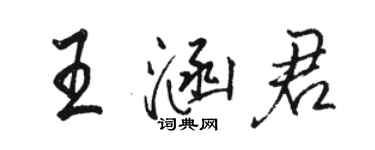 駱恆光王涵君行書個性簽名怎么寫