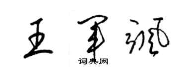 梁錦英王軍颯草書個性簽名怎么寫