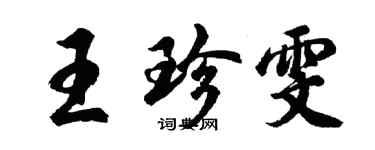 胡問遂王珍雯行書個性簽名怎么寫