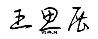 曾慶福王思展草書個性簽名怎么寫