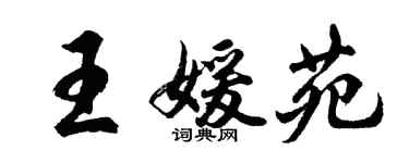 胡問遂王媛苑行書個性簽名怎么寫