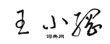 駱恆光王小綱草書個性簽名怎么寫