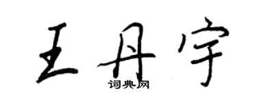 王正良王丹宇行書個性簽名怎么寫