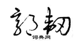 曾慶福郭韌草書個性簽名怎么寫
