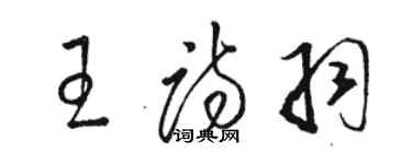 駱恆光王詩羽草書個性簽名怎么寫