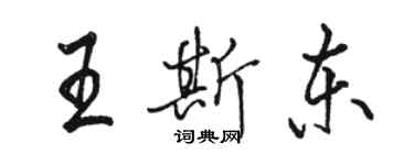 駱恆光王斯東行書個性簽名怎么寫