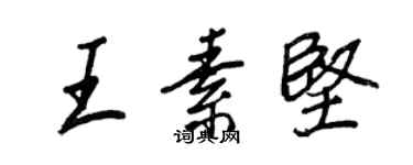王正良王素堅行書個性簽名怎么寫