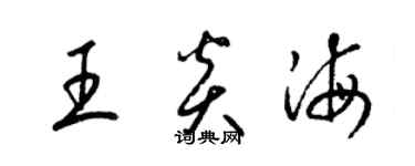 梁錦英王炎海草書個性簽名怎么寫